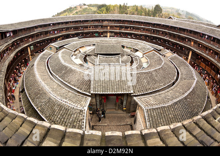 Maisons de Tulou de Fujian, Chine Banque D'Images