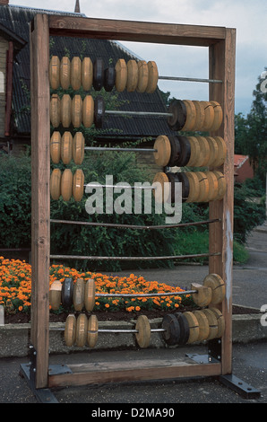 Abacus, également appelé un cadre de calcul. Cesis. La Lettonie. Banque D'Images