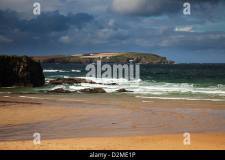 The Trevone Beach et de Trevose Head près de Padstow, Cornouailles du Nord Banque D'Images