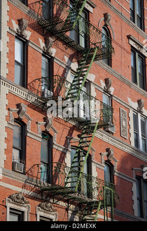 Ornate New York Fire Escapes Banque D'Images