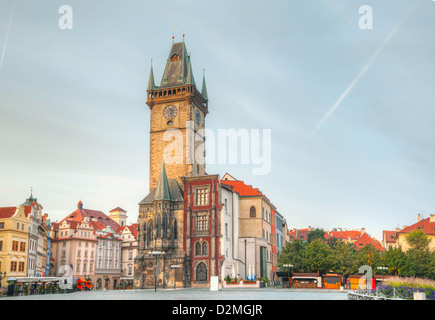 L'ancien hôtel de ville de Prague au lever du soleil le matin Banque D'Images