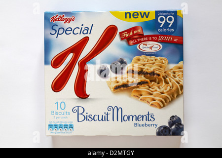 Fort de nouveaux moments Biscuit Special K - biscuits à saveur de bleuet 2 pour 99 calories isolé sur fond blanc Banque D'Images