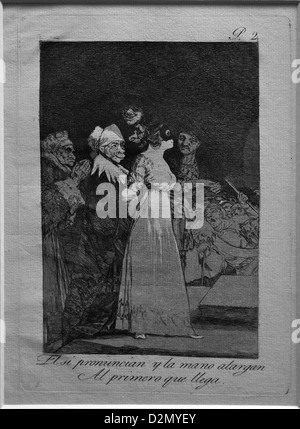 Ils disent oui et donner leur part de la première venue, Francisco de Goya, Los Caprichos, vers 1796-8, British Museum, Londres UK Banque D'Images