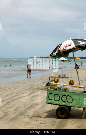 La plage de Porto de Galinhas, Pernambuco, Brésil, Amérique du Sud Banque D'Images