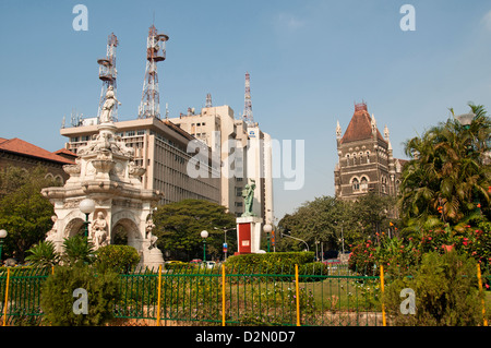 Fort Mumbai Bombay ( Inde ) Fontaine Flora le Mahatma Gandhi - MG Road Fort Banque D'Images