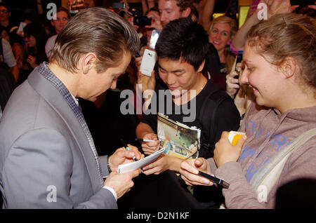 Sydney, Australie. 29 janvier 2013. Jeremy Renner à l'Australian Premiere de "Hansel & Gretel Witch Hunters' signature le 29 janvier 2013 à Sydney, Australie. Crédit : Ben Hunt / Alamy Live News Banque D'Images