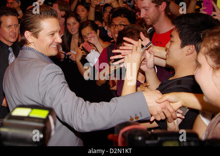 Sydney, Australie. 29 janvier 2013. Jeremy Renner à l'Australian Premiere de "Hansel & Gretel Witch Hunters' signature le 29 janvier 2013 à Sydney, Australie. Crédit : Ben Hunt / Alamy Live News Banque D'Images