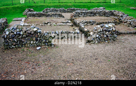 Une vue de l'objet de fouilles vestiges d'une ville romaine à Caister-on-Sea, Norfolk, Angleterre, Royaume-Uni. Banque D'Images