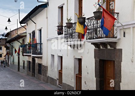 Calle de la Ronda, centre historique de Quito, Équateur Banque D'Images