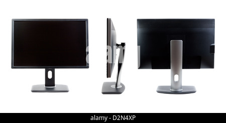 Collage de moniteur LCD IPS, les trois espèces. Isoler sur blanc. Banque D'Images