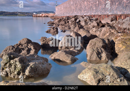 L'estuaire de la rivière Exe et quais d'Exmouth / Harbour - Devon, UK Banque D'Images