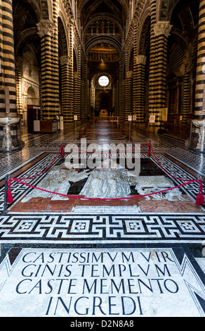 L'Italie, Siena, incrustations de marbres colorés de l'étage du Duomo Banque D'Images