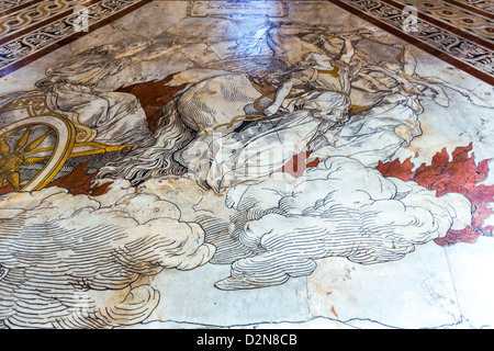 L'Italie, Siena, incrustations de marbres colorés de l'étage du Duomo Banque D'Images