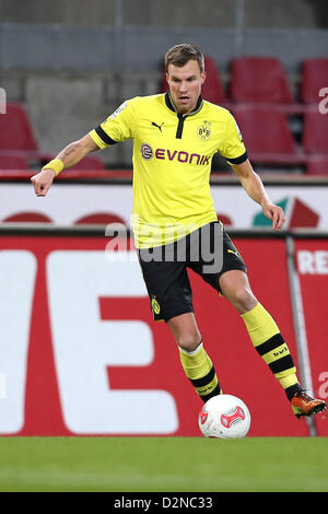 Kevin Grosskreutz Dortmund joue la balle au cours de la Bundesliga match entre 1. FC Koeln et Borussia Dortmund au stade RheinEnergieStadion à Cologne, Allemagne, 28 janvier 2013. Photo : Kevin Kurek Banque D'Images