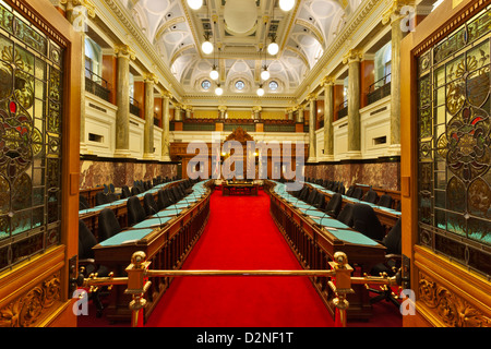 Chambre de l'Assemblée législative, à des édifices législatifs de city capital-Victoria, Colombie-Britannique, Canada. Banque D'Images