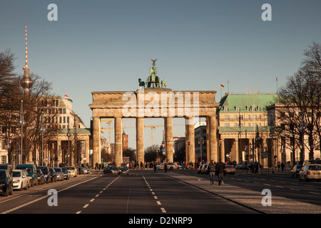 La porte de Brandebourg,Pariser Platz,Mitte,Berlin,Allemagne Banque D'Images