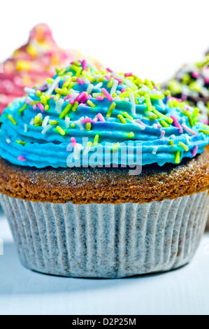 Muffins à la crème de couleur Banque D'Images