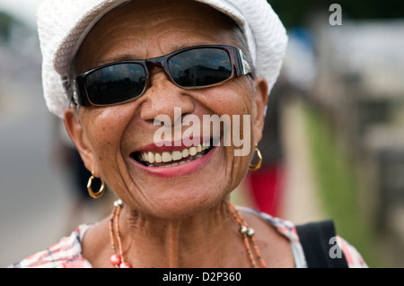 Une femme âgée, sambava, madagascar Banque D'Images