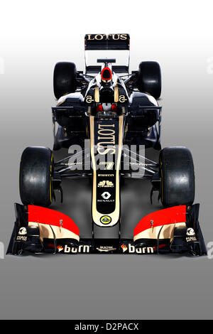 Un cadeau photo montre la nouvelle Lotus E21 dans l'Oxfordshire, Grande-Bretagne, le 25 janvier 2013. Lotus est la première équipe de formule 1 l'introduction de sa nouvelle voiture pour la prochaine saison de Formule 1 2013. Photo : Peter Spinney/ Lotus F1 Team/dpa (Copyright gratuit pour un usage éditorial uniquement) Banque D'Images