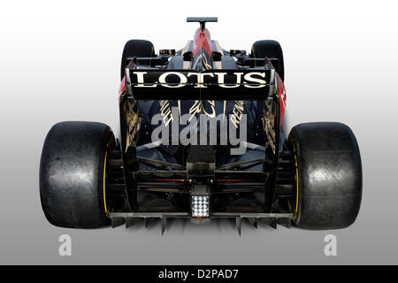 Un cadeau photo montre la nouvelle Lotus E21 dans l'Oxfordshire, Grande-Bretagne, le 25 janvier 2013. Lotus est la première équipe de formule 1 l'introduction de sa nouvelle voiture pour la prochaine saison de Formule 1 2013. Photo : Peter Spinney/ Lotus F1 Team/dpa (Copyright gratuit pour un usage éditorial uniquement) Banque D'Images