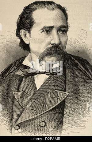 Cesare Boccolini (b.1826). Le baryton italien. Gravure de l'espagnol et l'American Illustration, 1878. Banque D'Images