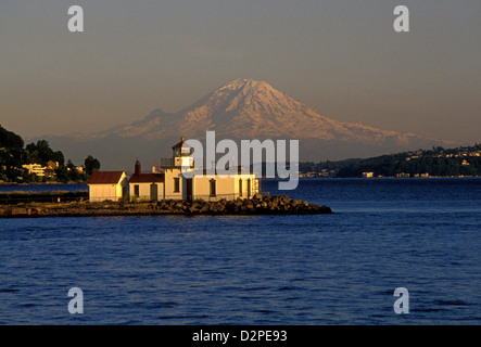 Point No Point phare, Point No Point County Park, Puget Sound, Hansville, Washington, United States, Amérique du Nord Banque D'Images