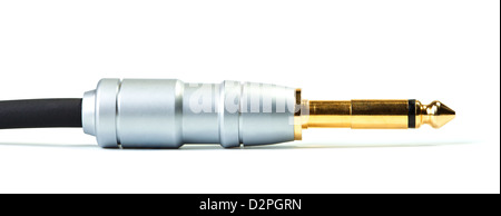 Son de guitare jack, isolé sur fond blanc Banque D'Images