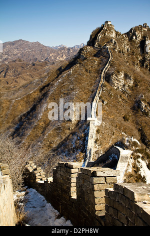 Grande Muraille de Chine sur le côté sauvage, fermé au public, Banque D'Images