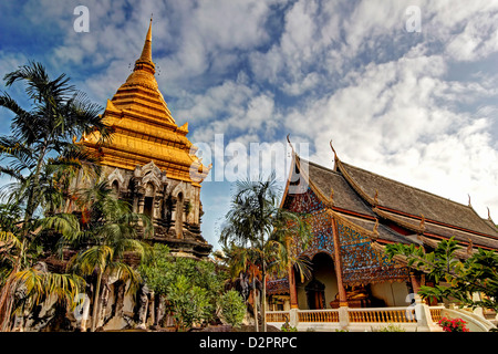 Chedi de Wat Chiang Man / Chiang Mai / Thaïlande Banque D'Images