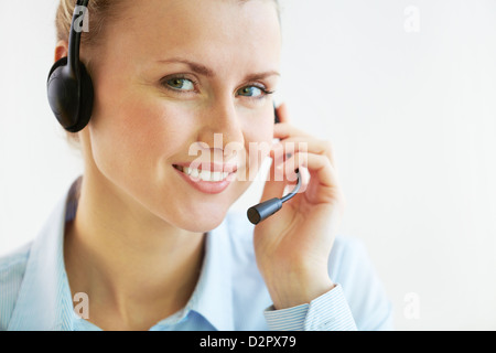 Portrait d'un représentant du service clientèle d'être prêt à aider Banque D'Images