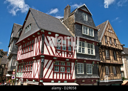 Maisons à colombages médiévales, vieille ville, Morlaix, Finistère, Bretagne, France, Europe Banque D'Images