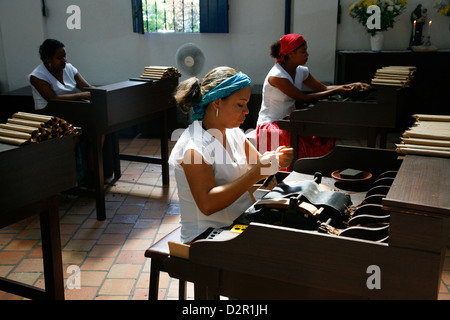 Les femmes à la fabrication des cigares Dannemann factory à Sao Felix, Bahia, Brésil, Amérique du Sud Banque D'Images
