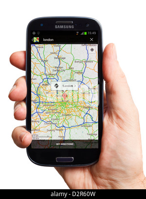 Google maps sur un smartphone Android téléphone mobile smart phone Banque D'Images