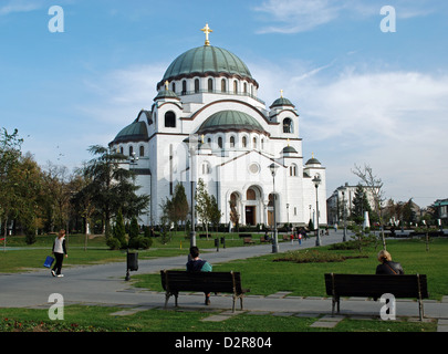 La Cathédrale de Saint Sava à Belgrade - la plus grande église orthodoxe dans les Balkans. Banque D'Images