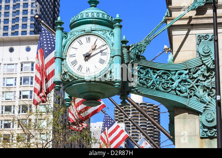 Marshall Field Building Réveil, Chicago, Illinois, États-Unis d'Amérique, Amérique du Nord Banque D'Images