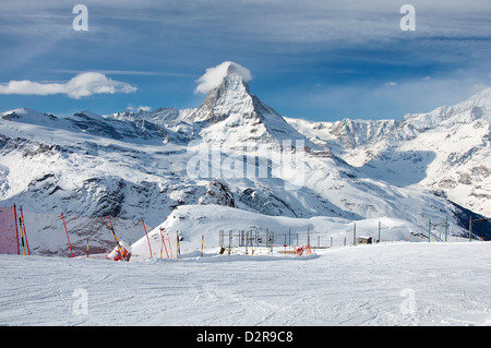 Ski dans les Alpes Suisse près de Zermatt Banque D'Images