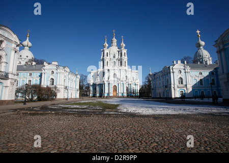 Cathédrale de Smolny, Saint-Pétersbourg, Russie, Europe Banque D'Images