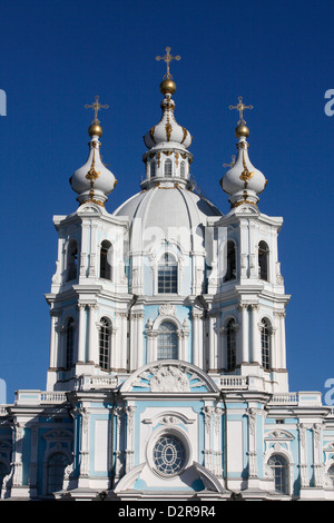 Cathédrale de Smolny, Saint-Pétersbourg, Russie, Europe Banque D'Images