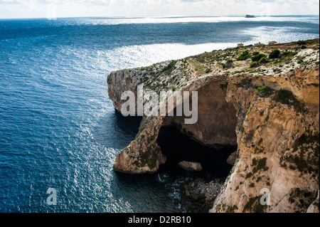 Le paysage autour de la Grotte Bleue, Malte, Méditerranée, Europe Banque D'Images