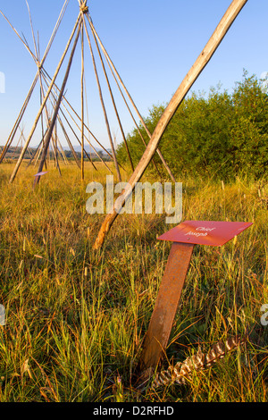 Site de chef Joseph des Nez Percé camping à grand trou National Battlefield, Montana, USA Banque D'Images