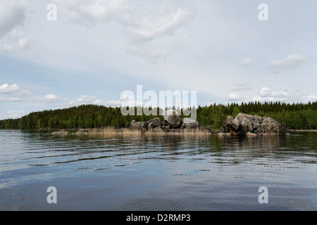 Île du lac Haukivesi, Parc National de Linnansaari, Finlande Banque D'Images