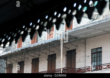 Ancienne architecture créole, Port Louis, ile Maurice Banque D'Images