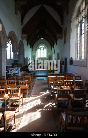 L'intérieur, de l'église paroissiale de St Mary, Kersey, Suffolk, Angleterre, Royaume-Uni, Europe Banque D'Images