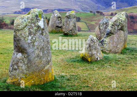 Le cercle de pierres de Castlerigg près de Keswick, Parc National de Lake District, Cumbria, Angleterre, Royaume-Uni, Europe Banque D'Images