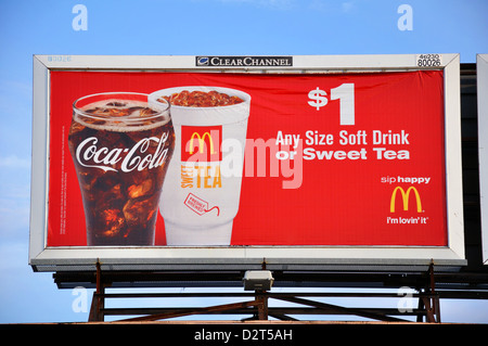 Coca Cola McDonalds panneau d'affichage Banque D'Images