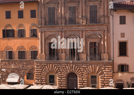 Les façades typiques sur la Piazza della Signoria, Florence, Toscane, Italie, Europe Banque D'Images