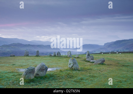 Cercle de pierres de Castlerigg dans le Parc National du Lake District, Cumbria, Angleterre, Royaume-Uni, Europe Banque D'Images