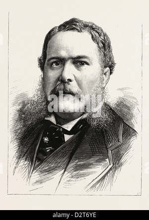 Général CHESTER A. ARTHUR, vice-président élu des États-Unis, U.S., gravure 1880 1881 Banque D'Images