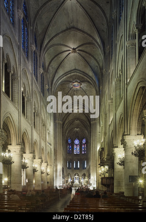 Remarque La cathédrale de Notre Dame, Paris nef Banque D'Images