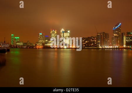 Docklands skyline de Greenwich à Londres, Angleterre Banque D'Images